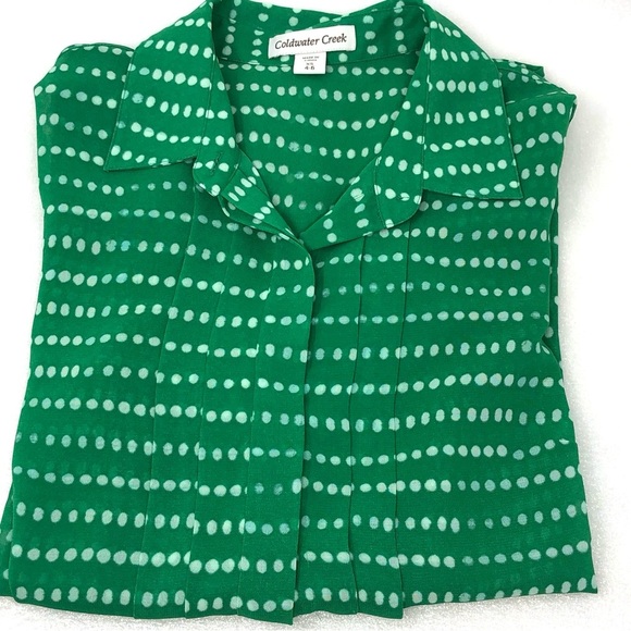 05 Green With White Polka Dot Blouse Size 4-6 - Picture 11 of 11